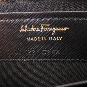 未使用 サルヴァトーレ フェラガモ ヴァラリボン JL 22C248 レザー ブラック 黒 L字ファスナー長財布 財布 1321【中古】Salvatore Ferragamo