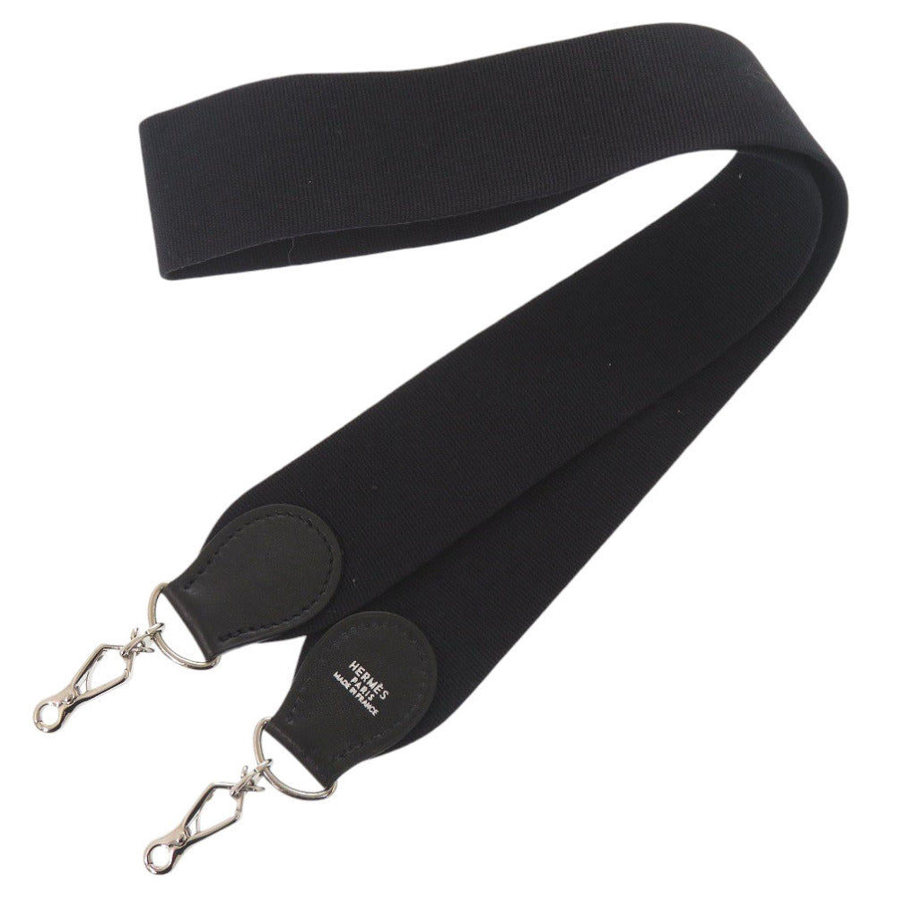 美品 エルメス エブリン ストラップ ブラック シルバー金具 クシュベル/キャンバス 黒 1338【中古】HERMES