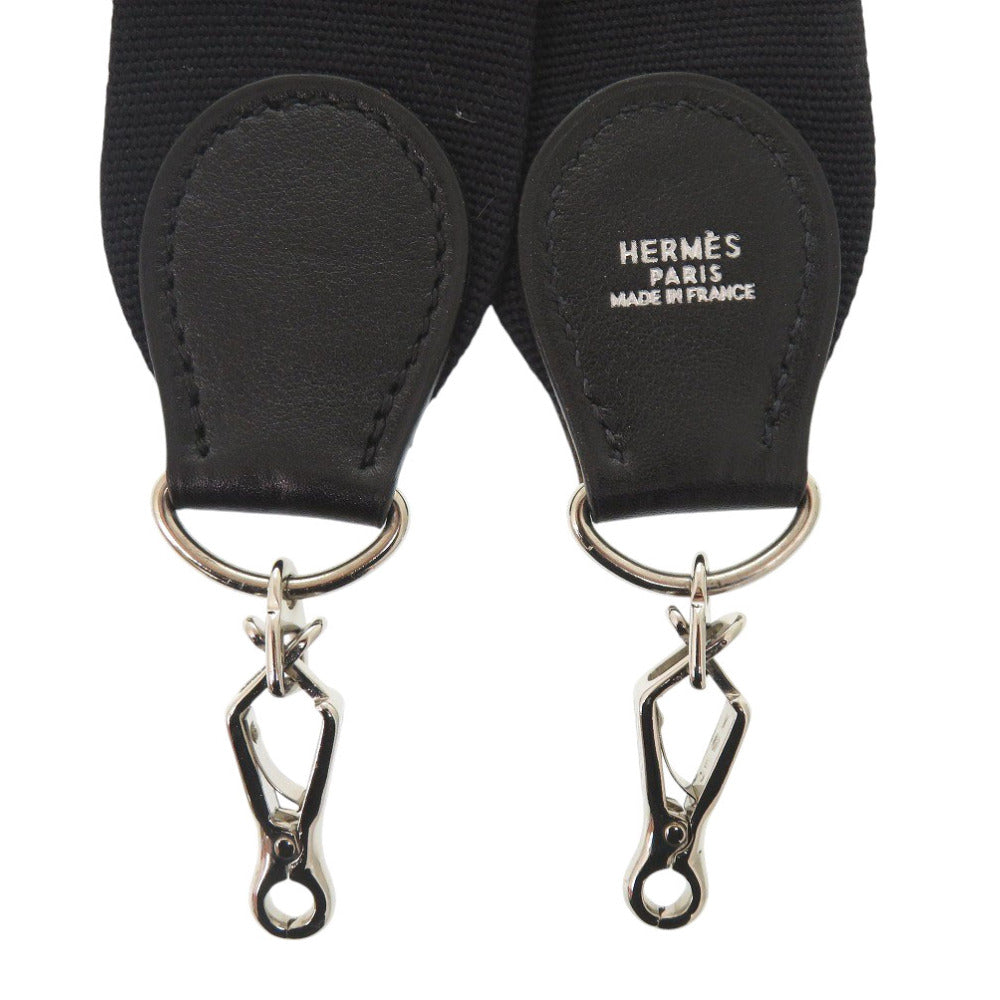 美品 エルメス エブリン ストラップ ブラック シルバー金具 クシュベル/キャンバス 黒 1338【中古】HERMES