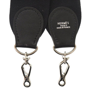 美品 エルメス エブリン ストラップ ブラック シルバー金具 クシュベル/キャンバス 黒 1338【中古】HERMES