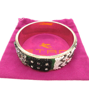 美品 エトロ バングル メタル/ラインストーン/ビーズ ゴールド 1387【中古】ETRO