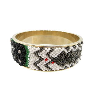 美品 エトロ バングル メタル/ラインストーン/ビーズ ゴールド 1387【中古】ETRO