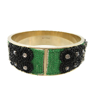 美品 エトロ バングル メタル/ラインストーン/ビーズ ゴールド 1387【中古】ETRO