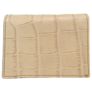 新品同様 エトロ クロコ型押し 二つ折り財布 レザー ペイズリー レザー ベージュ 1391【中古】ETRO