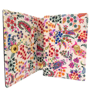 新品同様 エトロ クロコ型押し 二つ折り財布 レザー ペイズリー レザー ベージュ 1391【中古】ETRO