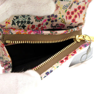 新品同様 エトロ クロコ型押し 二つ折り財布 レザー ペイズリー レザー ベージュ 1391【中古】ETRO