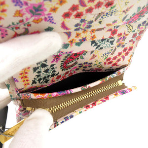新品同様 エトロ クロコ型押し 二つ折り財布 レザー ペイズリー レザー ベージュ 1391【中古】ETRO