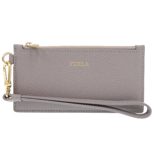 新品同様 フルラ レザー グレー ゴールド金具 コインケース カードケース 1395 【中古】 Furla
