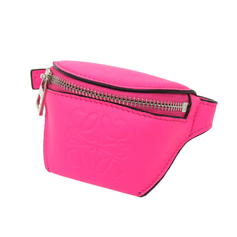 未使用 ロエベ レザー ピンク コインケース アンクルポーチ 財布 1448 【中古】 LOEWE