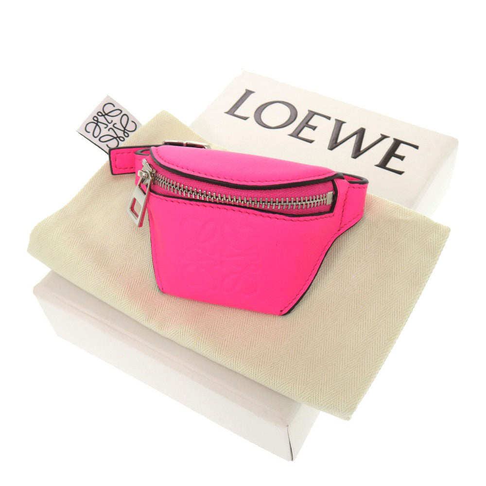 未使用 ロエベ レザー ピンク コインケース アンクルポーチ 財布 1448 【中古】 LOEWE