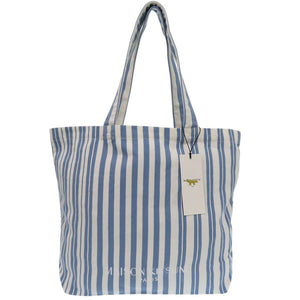 未使用品 メゾンキツネ トートバッグ IU05167WW2002 S422 ブルーストライプ コットン ブルー ホワイト 1457【中古】MAISON KITSUNE