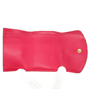 新品同様 クロエ クロエシー コンパクトウォレット 三つ折り財布 レザー/カーフレザー クリムゾンピンク 1533【中古】Chloe