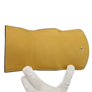 未使用 クロエ クロエシー コンパクトウォレット 三つ折り財布 レザー/カーフレザー マルチカラー カーキ イエロー 1534【中古】Chloe