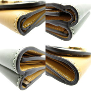 未使用 クロエ クロエシー コンパクトウォレット 三つ折り財布 レザー/カーフレザー マルチカラー カーキ イエロー 1534【中古】Chloe