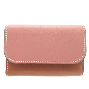 新品同様 クロエ クロエシー コンパクトウォレット 三つ折り財布 レザー/カーフレザー ラスティピンク ホワイト 1535【中古】Chloe