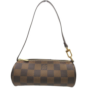 新品同様 ルイヴィトン ダミエ パピヨン ブラウン 茶 ポーチ 1590【中古】LOUIS VUITTON