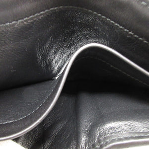 新品同様 ボッテガヴェネタ イントレチャート レザー ブラック 黒 2つ折り財布 財布 1602【中古】BOTTEGA VENETA