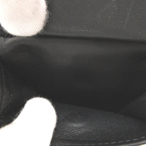 新品同様 ボッテガヴェネタ イントレチャート レザー ブラック 黒 2つ折り財布 財布 1602【中古】BOTTEGA VENETA