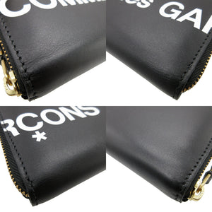 新品同様 コムデギャルソン ロゴ レザー ブラック 黒 ラウンドファスナー長財布 財布 1604【中古】COMME des GARCONS