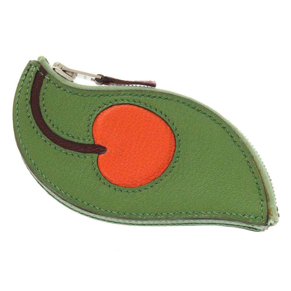 新品同様 エルメス トゥッティ フルッティ チェリー クシュベル グリーン オレンジ □E刻印 コインケース 小銭入れ 緑 1622 【中古】 HERMES