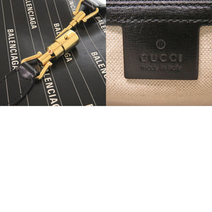 新品同様 グッチ ジャッキー1961 ザハッカープロジェクト バレンシアガコラボ 636712 レザー ブラック ショルダーバッグ 黒 1707【中古】GUCCI