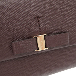 美品 サルヴァトーレフェラガモ ヴァラリボン レザー ボルドー 二つ折り財布 1726【中古】Salvatore Ferragamo