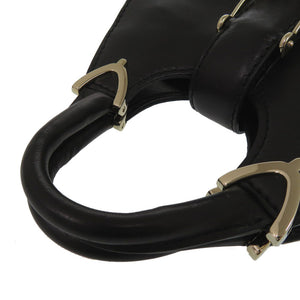 グッチ ホースビットハーフムーン 2wayチェーンショルダー レザー ブラック トートバッグ 1730【中古】GUCCI