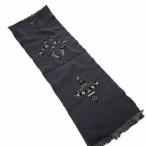 美品 ルイ ヴィトン ツーサイディッド ウール エシャルプ・モノグラム M77947 マフラー グレー LV 1799【中古】LOUIS VUITTON