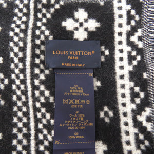 美品 ルイ ヴィトン ツーサイディッド ウール エシャルプ・モノグラム M77947 マフラー グレー LV 1799【中古】LOUIS VUITTON