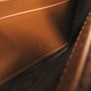 新品同様 グッチ 453506 GGスプリームキャンバス レザー ベージュ ブラック 長財布 チェーンウォレット 1880【中古】GUCCI