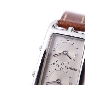 美品 エルメス ケープコッド ドゥーゾーン CC3-210 クオーツ 腕時計 SS/レザー シルバー □E刻印 1888【中古】HERMES レディース