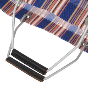 マルニ フラワーカフェ ストライプ マーケットバッグ ブルー オレンジ ナイロン トートバッグ 1913 【中古】 MARNI