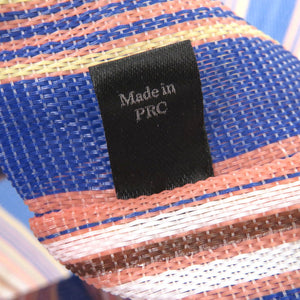 マルニ フラワーカフェ ストライプ マーケットバッグ ブルー オレンジ ナイロン トートバッグ 1913 【中古】 MARNI