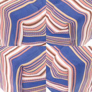 マルニ フラワーカフェ ストライプ マーケットバッグ ブルー オレンジ ナイロン トートバッグ 1913 【中古】 MARNI