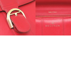 美品 デルボー ブリヨンMM レザー リップスティック レッド ゴールド金具 2WAY ハンドバッグ 赤 1937 【中古】 DELVAUX