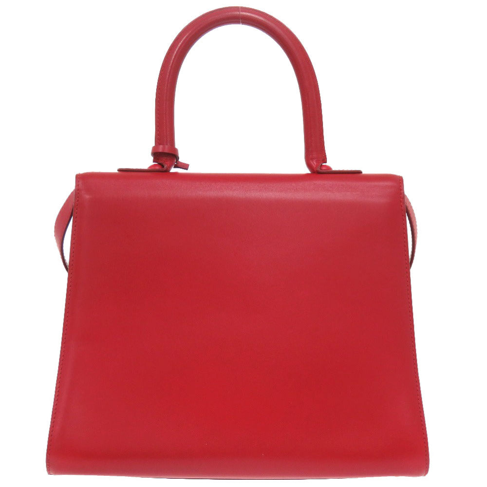 美品 デルボー ブリヨンMM レザー リップスティック レッド ゴールド金具 2WAY ハンドバッグ 赤 1937 【中古】 DELVAUX