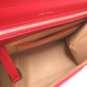 美品 デルボー ブリヨンMM レザー リップスティック レッド ゴールド金具 2WAY ハンドバッグ 赤 1937 【中古】 DELVAUX