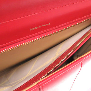 美品 デルボー ブリヨンMM レザー リップスティック レッド ゴールド金具 2WAY ハンドバッグ 赤 1937 【中古】 DELVAUX