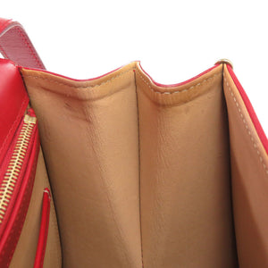 美品 デルボー ブリヨンMM レザー リップスティック レッド ゴールド金具 2WAY ハンドバッグ 赤 1937 【中古】 DELVAUX