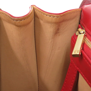 美品 デルボー ブリヨンMM レザー リップスティック レッド ゴールド金具 2WAY ハンドバッグ 赤 1937 【中古】 DELVAUX