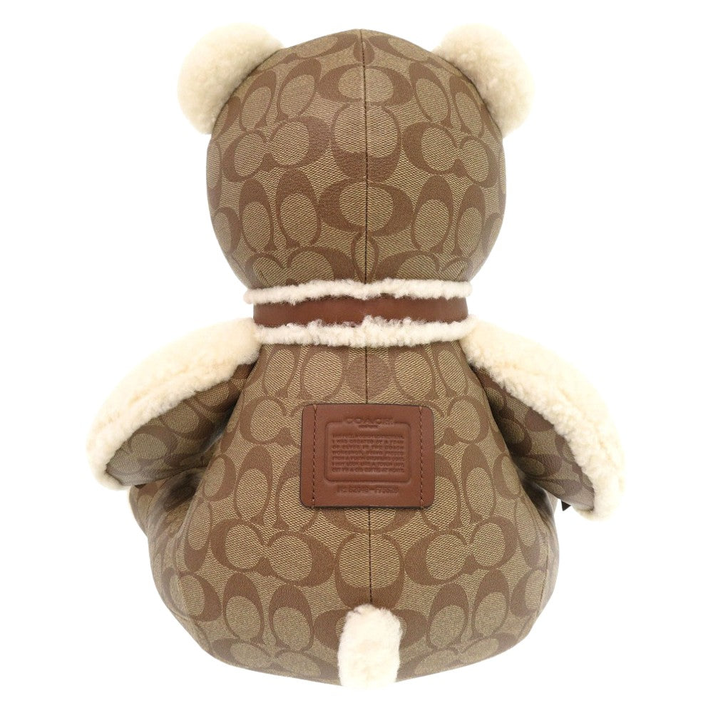 新品同様 コーチ シグネチャー ぬいぐるみ テディベア コーティングキャンバス E2148-75528 レザー カーキ 2152【中古】COACH