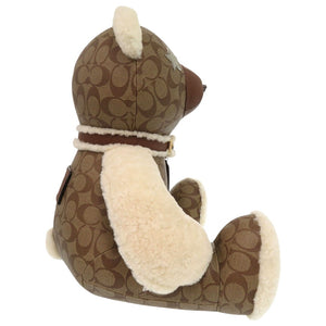 新品同様 コーチ シグネチャー ぬいぐるみ テディベア コーティングキャンバス E2148-75528 レザー カーキ 2152【中古】COACH