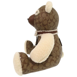 新品同様 コーチ シグネチャー ぬいぐるみ テディベア コーティングキャンバス E2148-75528 レザー カーキ 2152【中古】COACH