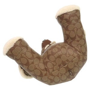 新品同様 コーチ シグネチャー ぬいぐるみ テディベア コーティングキャンバス E2148-75528 レザー カーキ 2152【中古】COACH