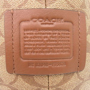 新品同様 コーチ シグネチャー ぬいぐるみ テディベア コーティングキャンバス E2148-75528 レザー カーキ 2152【中古】COACH