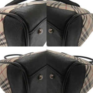 美品 バーバリー ノバチェック キャンバス/レザー ベージュ ハンドバッグ 2176【中古】BURBERRY