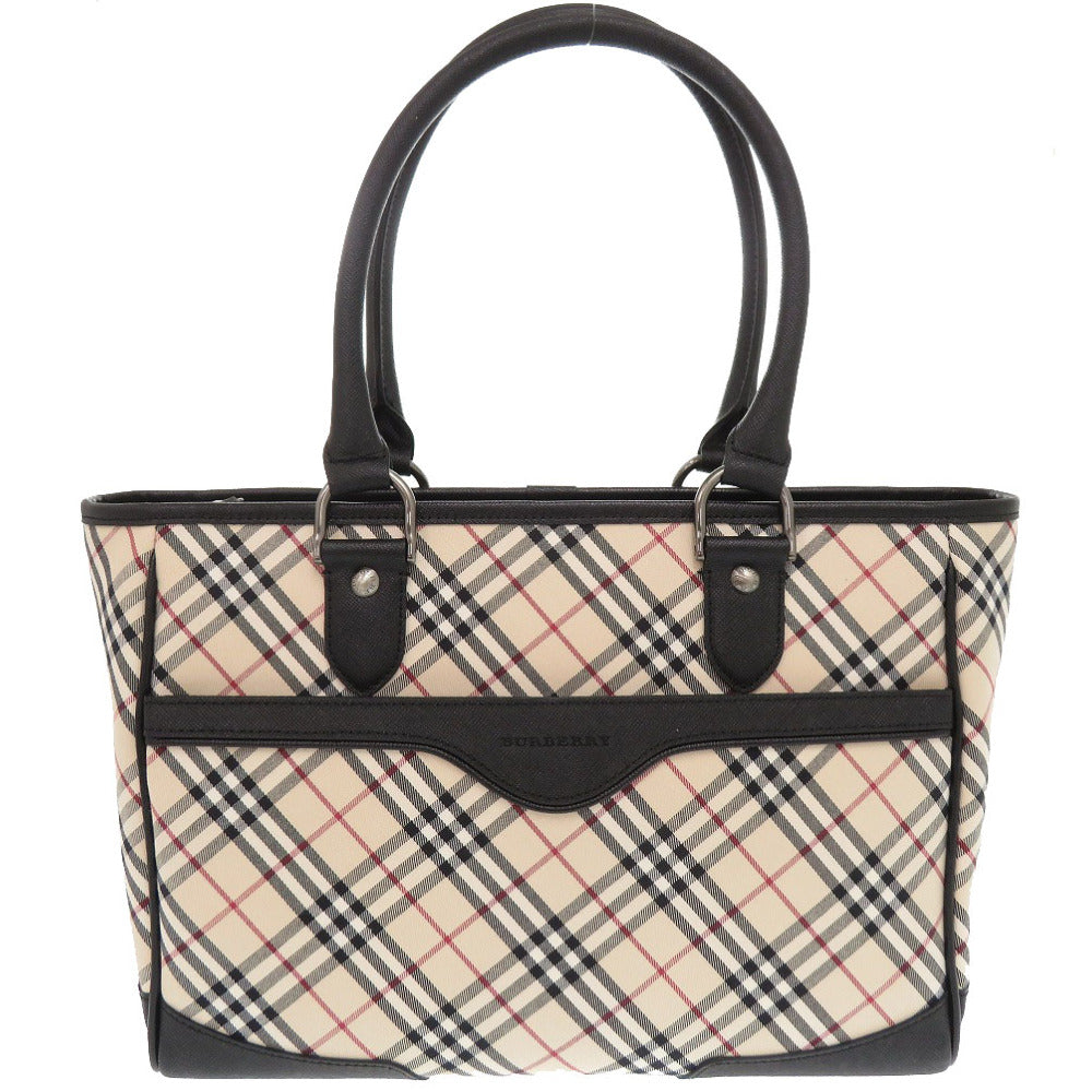 美品 バーバリー ノバチェック キャンバス/レザー ベージュ ハンドバッグ 2176【中古】BURBERRY