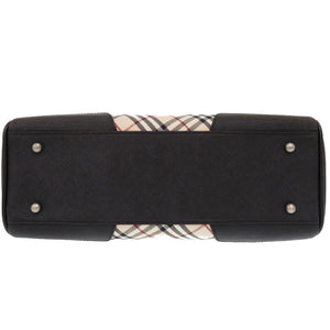 美品 バーバリー ノバチェック キャンバス/レザー ベージュ ハンドバッグ 2176【中古】BURBERRY