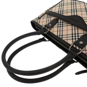 美品 バーバリー ノバチェック キャンバス/レザー ベージュ ハンドバッグ 2176【中古】BURBERRY