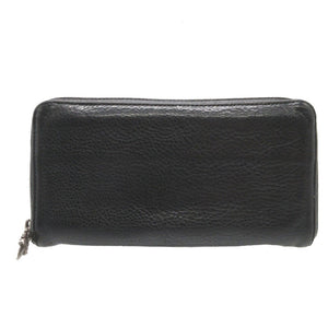 美品 クロムハーツ レザー シルバー925 ブラック 黒 ラウンドファスナー長財布 財布 2194【中古】CHROME HEARTS